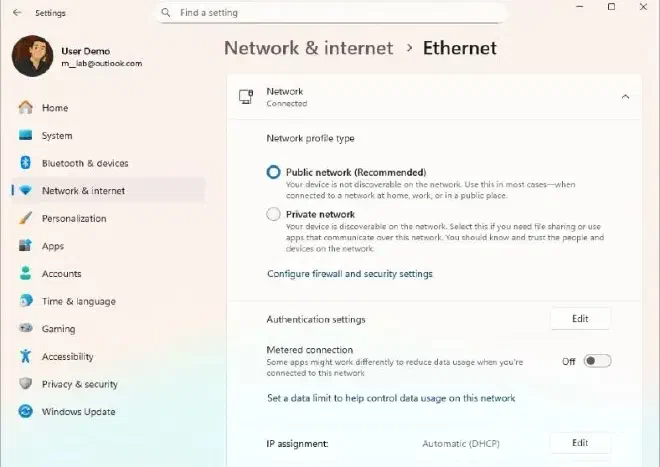 Отключённое лимитное подключение в Windows 11
