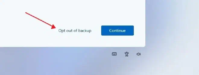 Промпт OneDrive в Windows 11 с кнопкой отказа от резервного копирования
